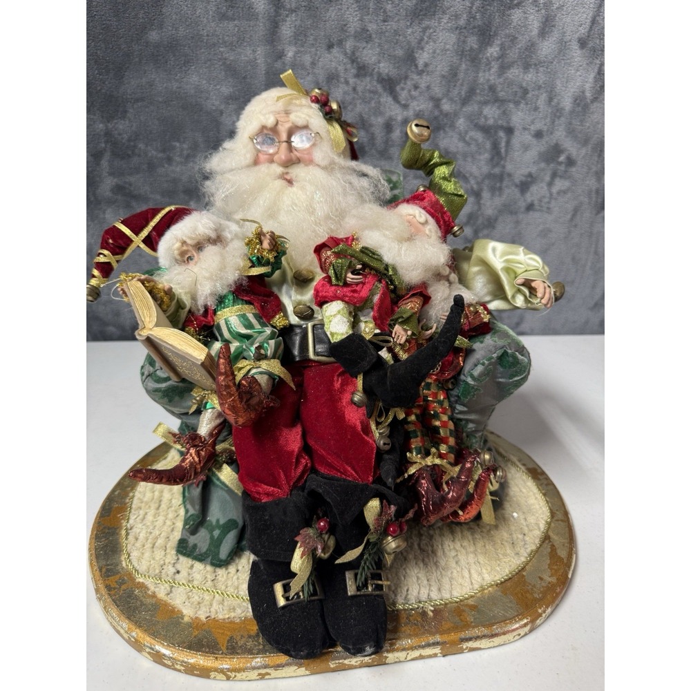 Rare Mark Roberts Limited Edition Santa Seated in Chair Reading to Elves